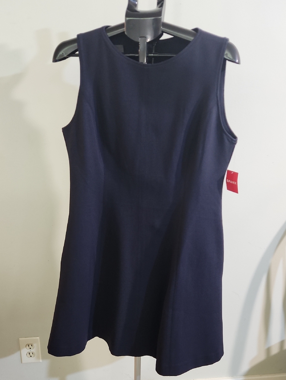 NWT SPANX Navy Sleeveless Fit-and-Flare Dress. Size XL.